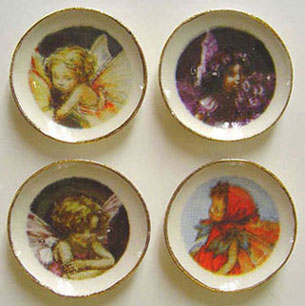 Dollhouse Miniature Small Fairy Plate 4Pcs.